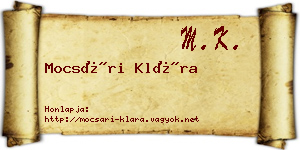 Mocsári Klára névjegykártya