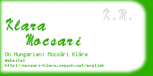 klara mocsari business card